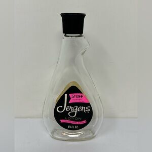 Vintage Rare Design 1960s glass bottle JERGENS LOTION w/labels Cap SKIN CARE A0